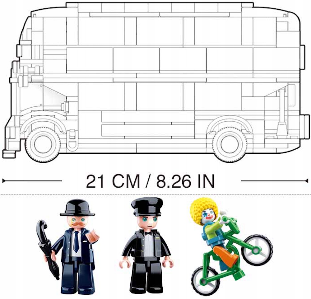 KLOCKI SLUBAN AUTOBUS LONDYŃSKI CZERWONY PIĘTROWY 382 el Model Bricks Rodzaj zestaw