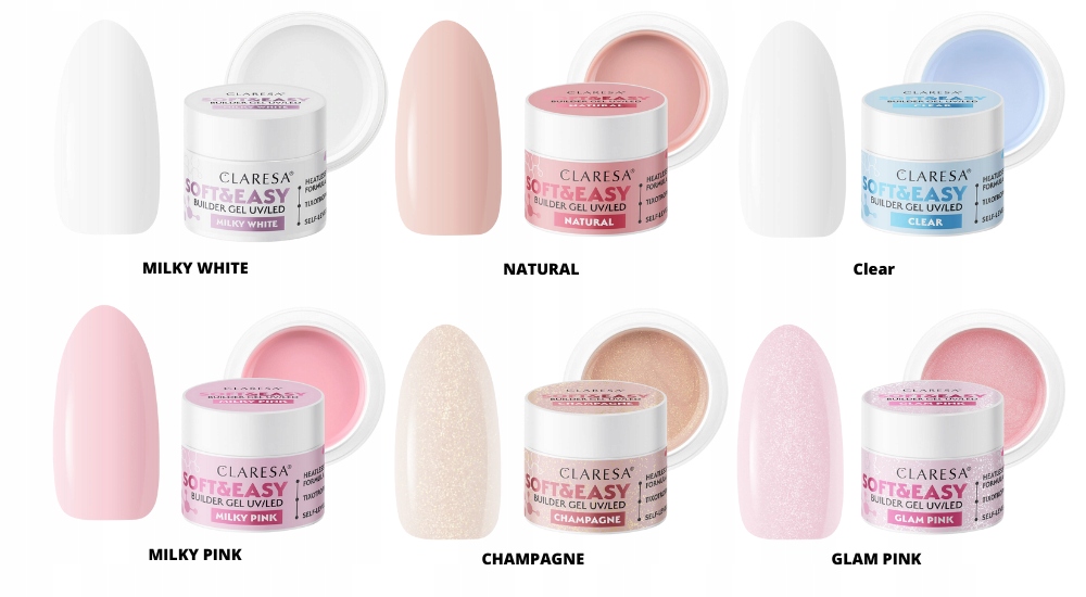 Claresa żel budujący do paznokci 45 g WYBÓR KOLORU Rodzaj jednofazowy