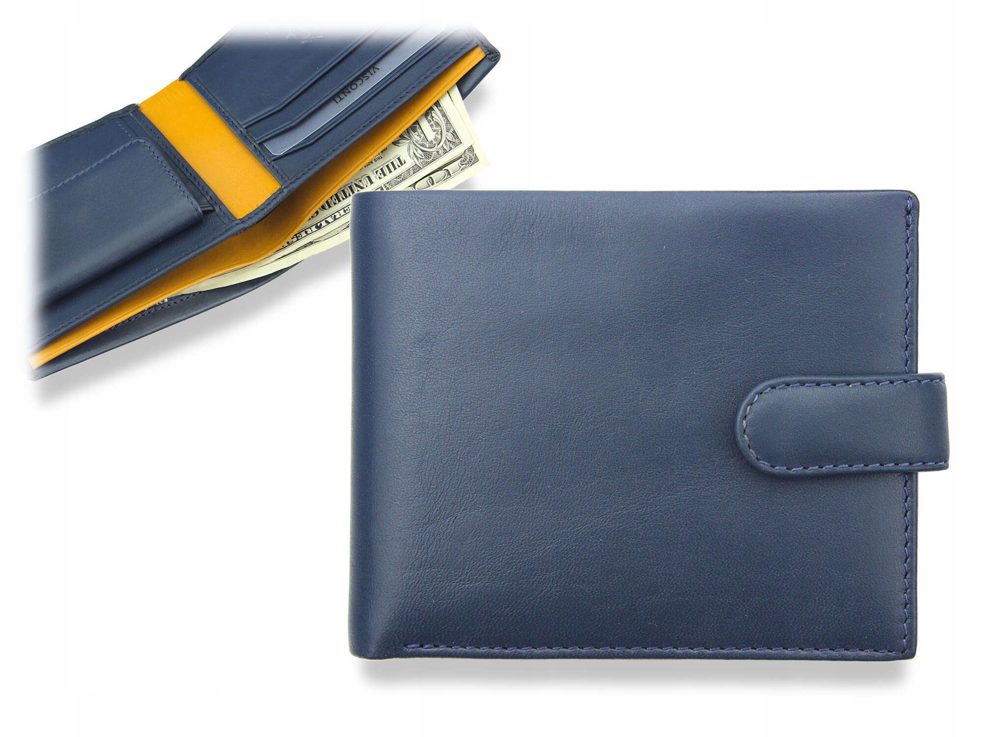 Pánská Kožená Peněženka Visconti Modrá