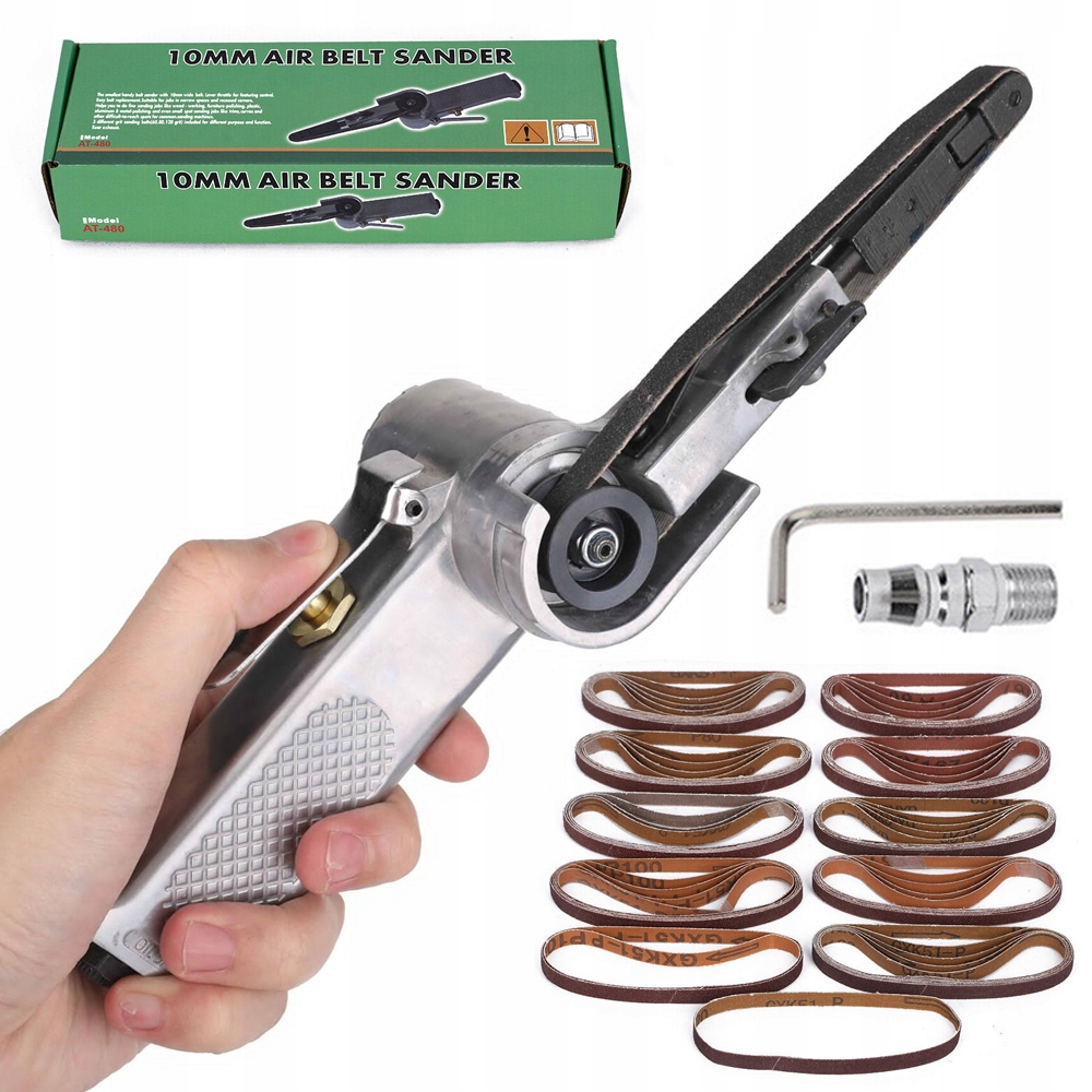 Pneumatická Pásová Bruska 330*10 MM 16000 Ot/min 25 Ks Pásů