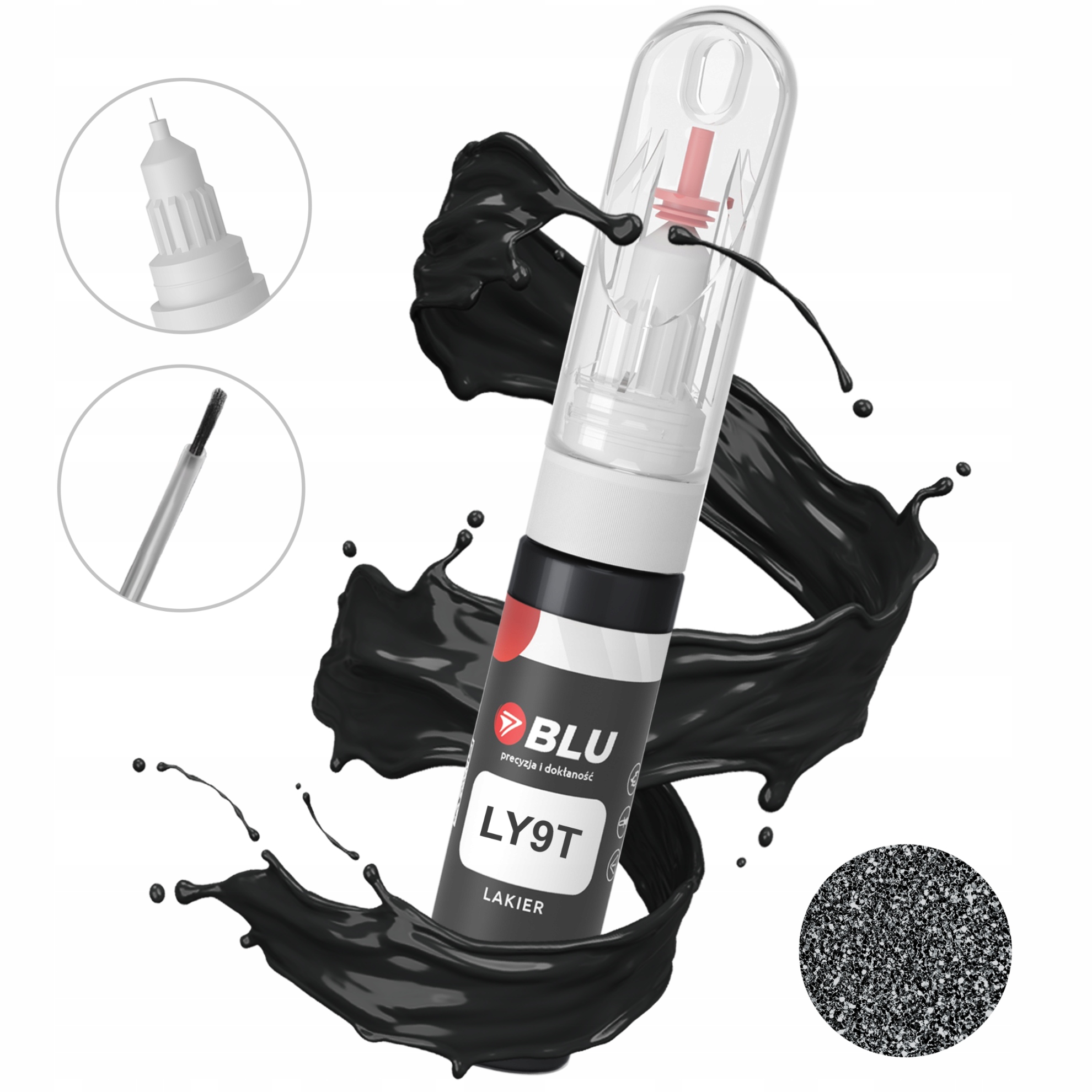 Lakier zaprawka samochodowa LY9T czarny mythosschwarz do Audi Seat 2in1 Blu