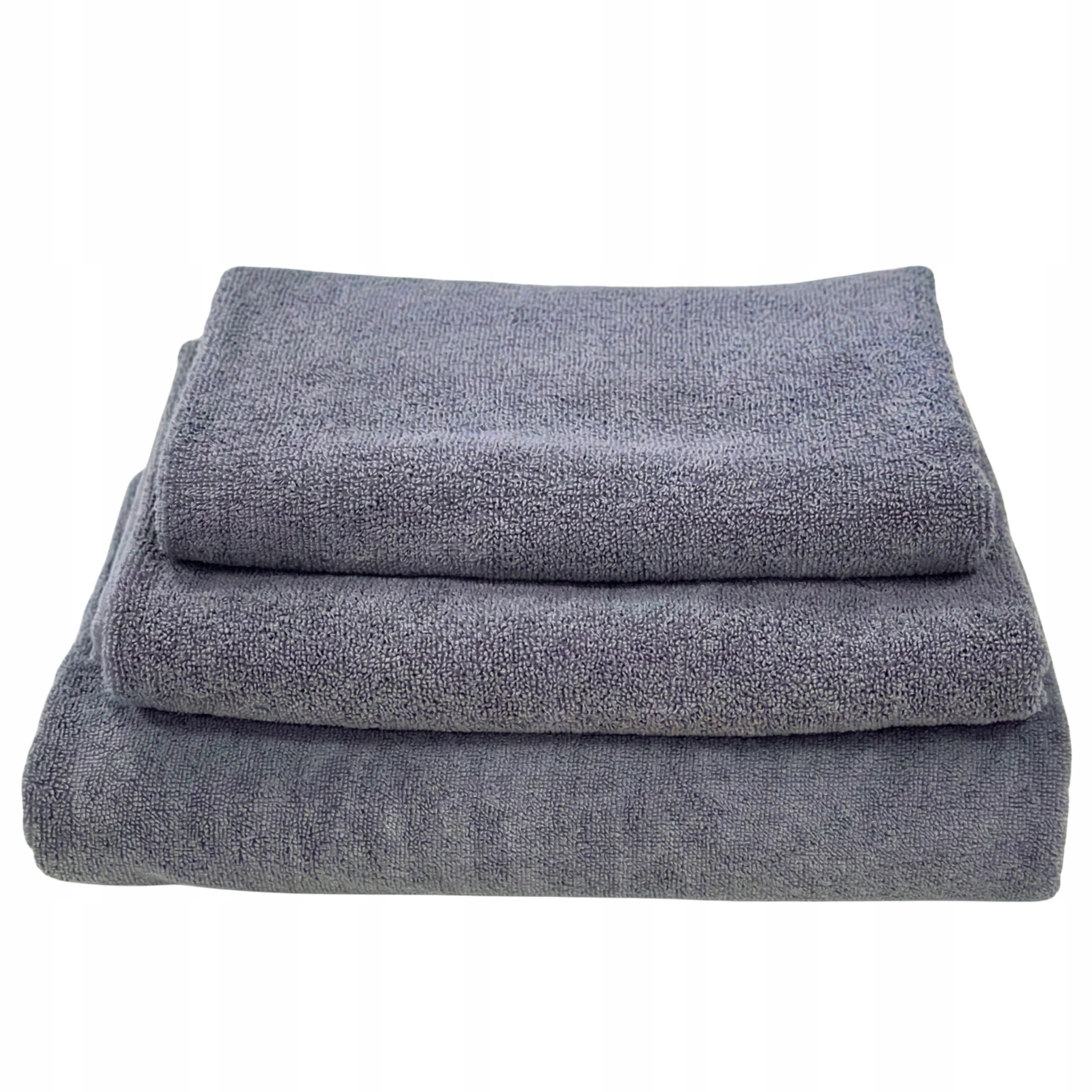 Komplet 3x Koupelové Ručníky Šedé 100% Bavlna 50x90 70x140 100x150 cm