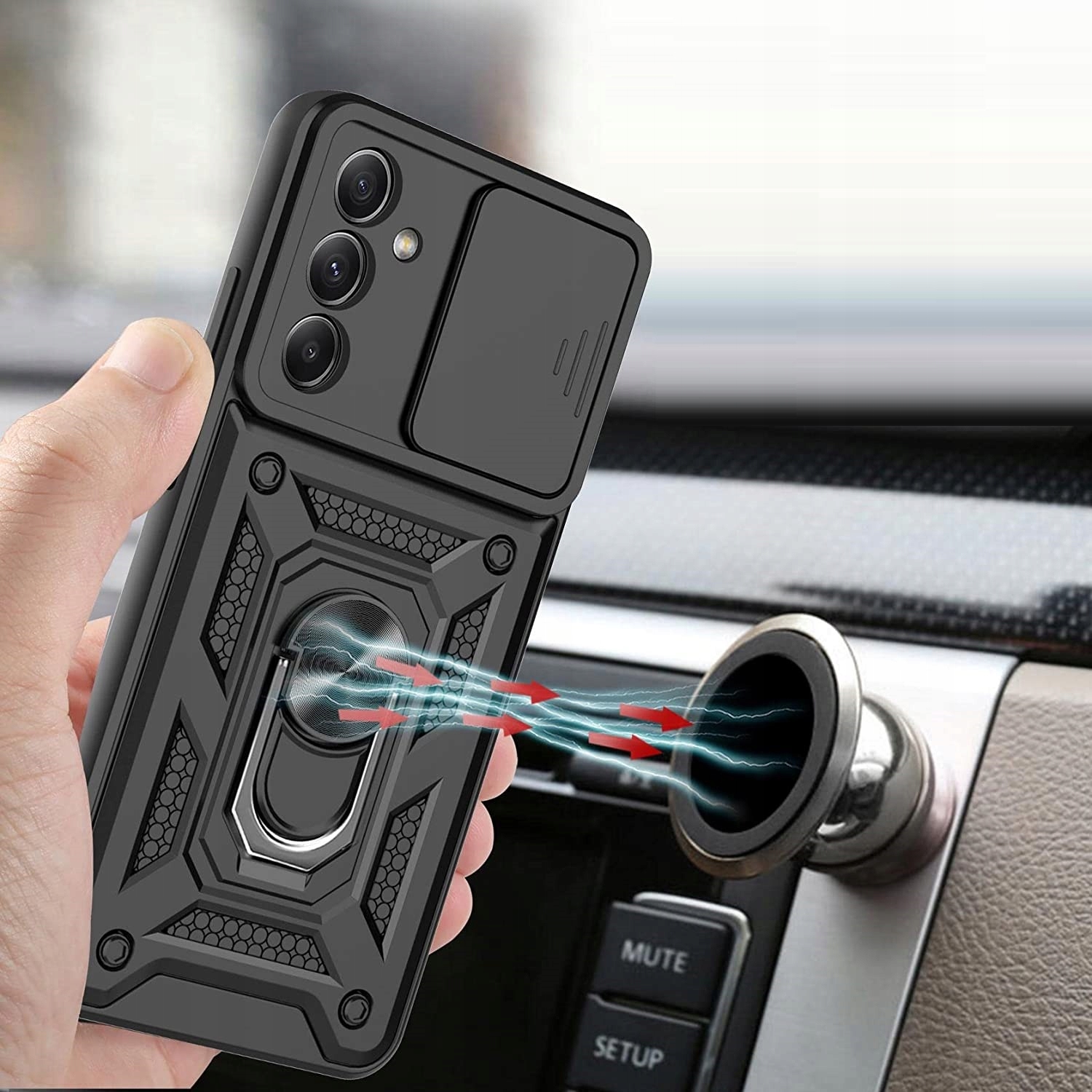 Etui do SAMSUNG GALAXY A34 + 2xSZKŁO PANCERNE RING Kod producenta SLIDE_SAM_A345G