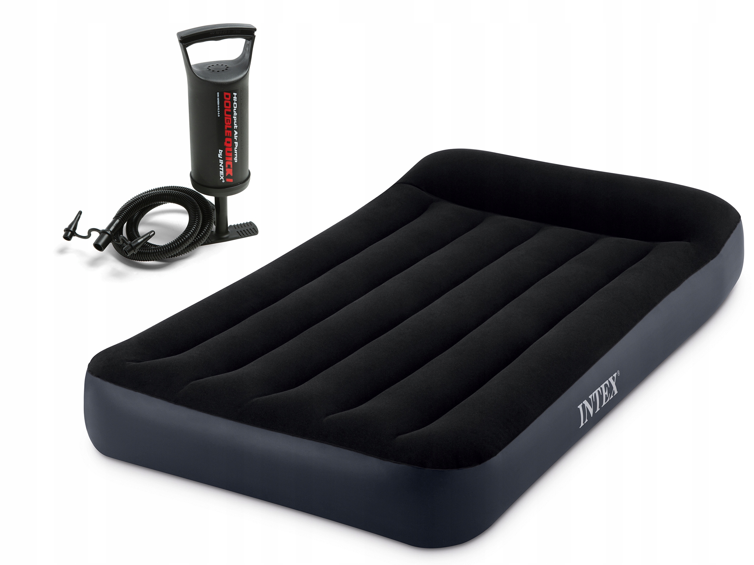 Materac Welurowy Dmuchany +pompka Intex Łóżko 1 Os