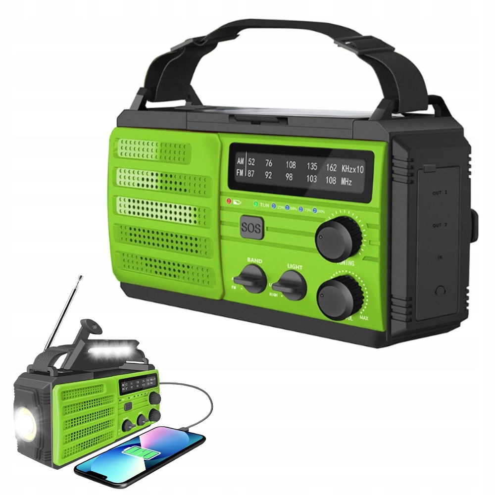 Fm Am rádio Stavební Síťové Přenosné Solární Svítilna 8000 mAh S Sos larmem