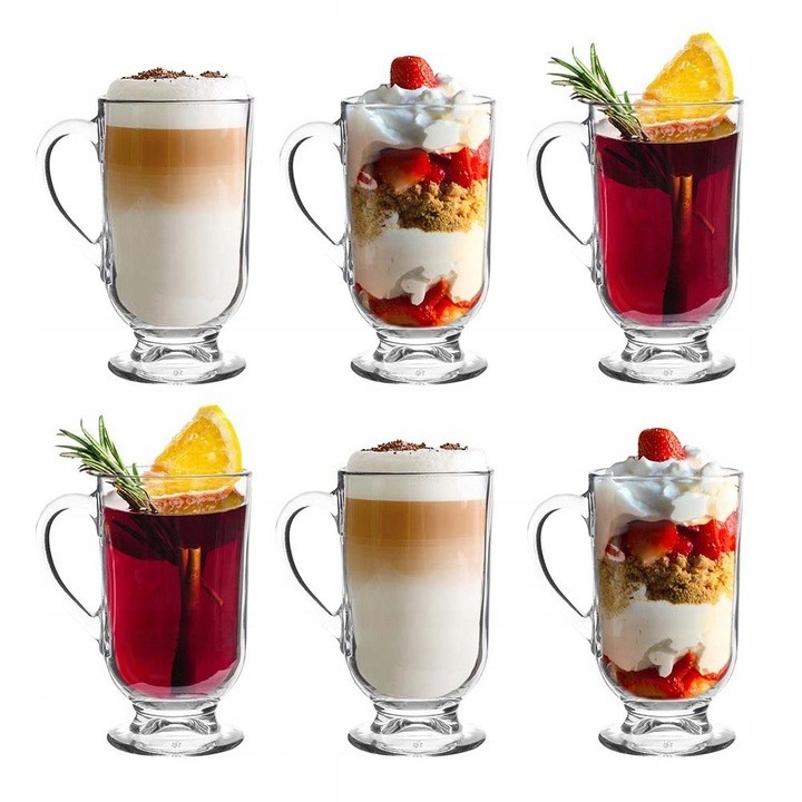 

Szklanki do kawy latte herbaty z uchem 310 ml 6szt