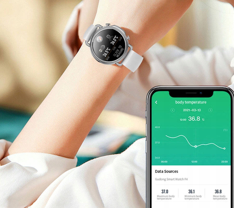 DAMSKI SMARTWATCH RUBICON PULS TLEN SMS FB SREBRNY Rozdzielczość ekranu (px) 240 x 240