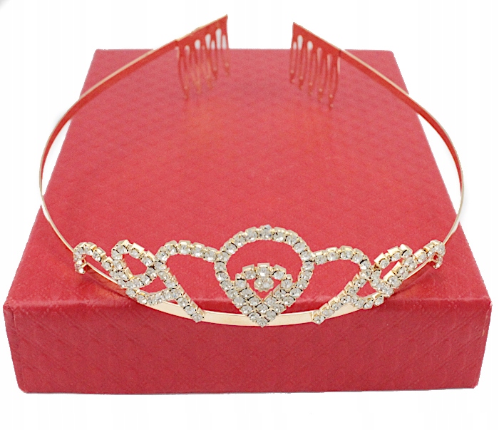 

Korona Tiara Diadem do włosów złoty cyrkonie 2