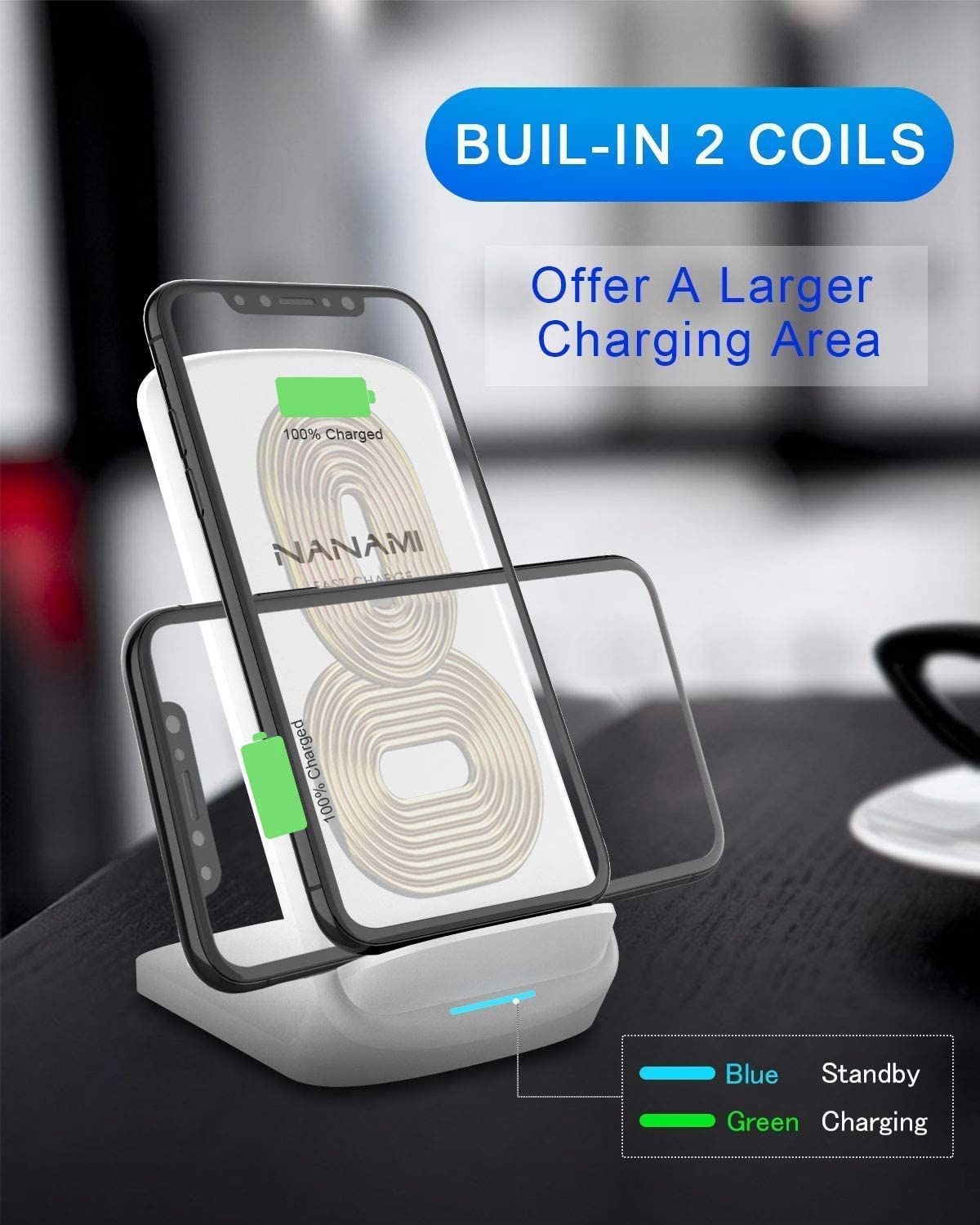 NANAMI Szybka Ładowarka Bezprzewodowa 10W Samsung iPhone Google LG — miniatura 7