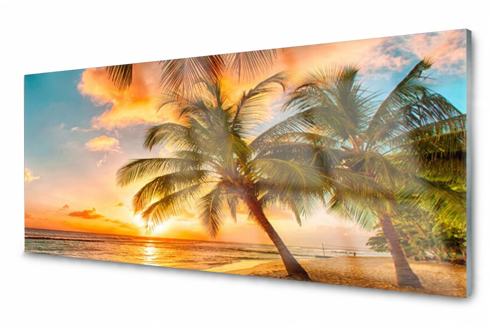 

Panel szklany do kuchni Palma Drzewo Morze 125x50