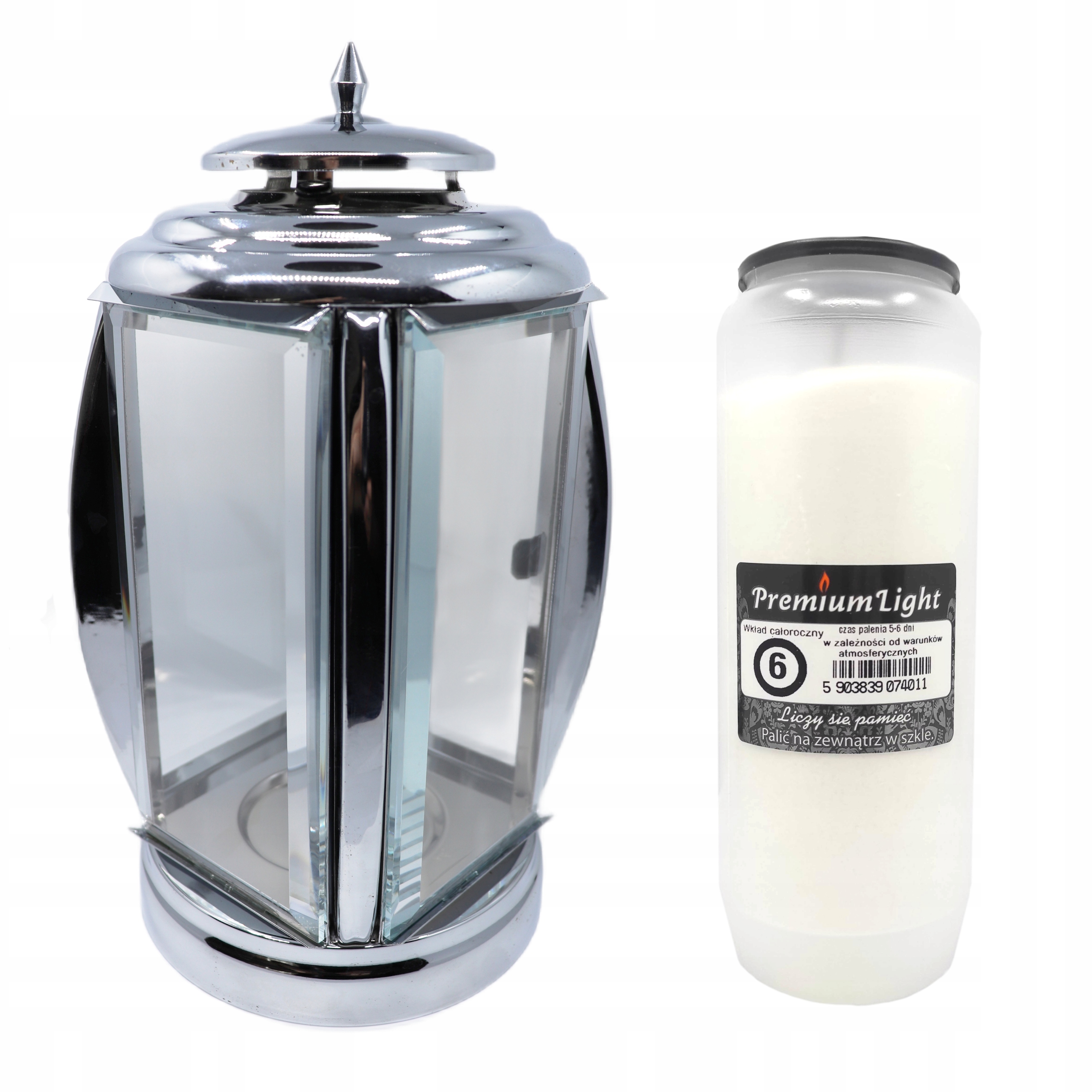 Lampion ZNICZ Paris STAL NIERDZEWNA 30cm + WKŁAD