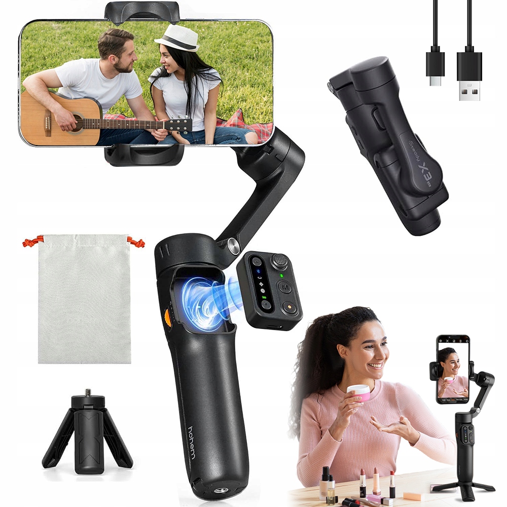 Gimbal stabilizátor ruční 3-osý pro telefon Android Ios Skládací