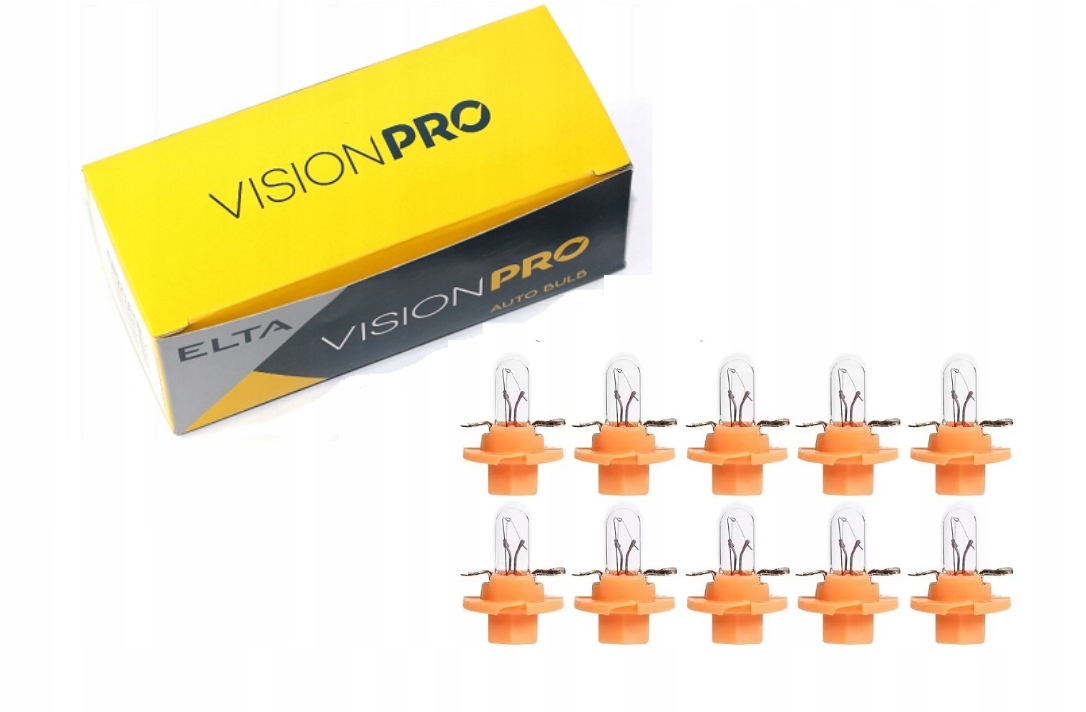 Elta Żarówka Z Oprawką Pomarańczowa 12V 1,12w BX8,4d 10 Sztuk