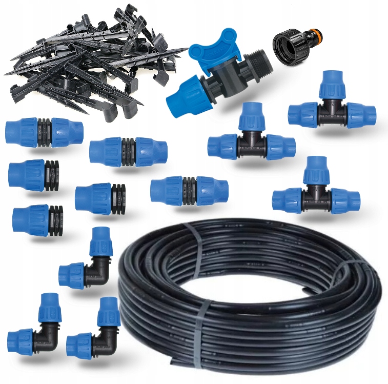 Kapková závlaha 50 m s kompenzací tlaku, sada Premium