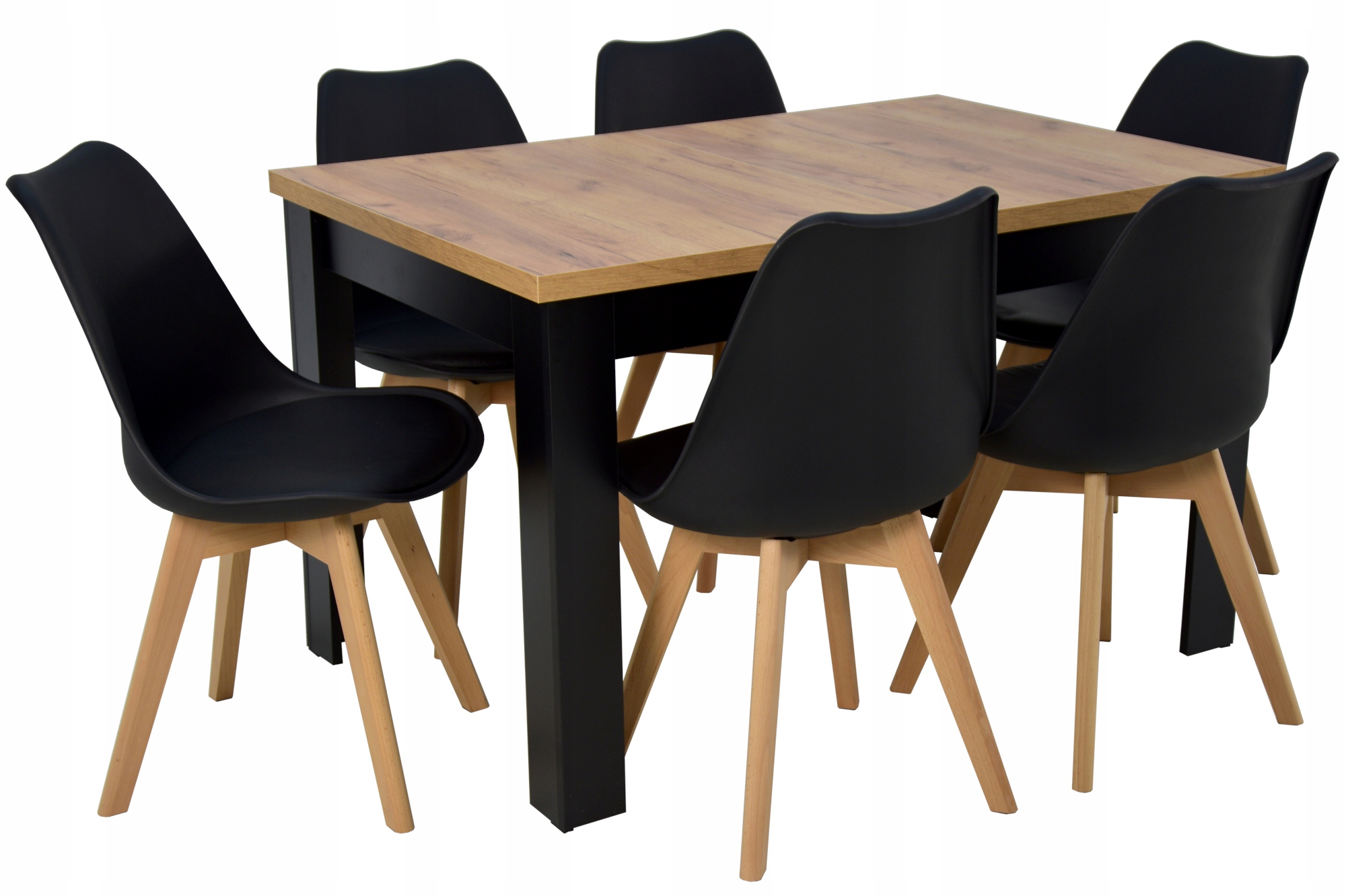 

6 krzeseł Nogi Drewniane stół rozkładany 160 cm