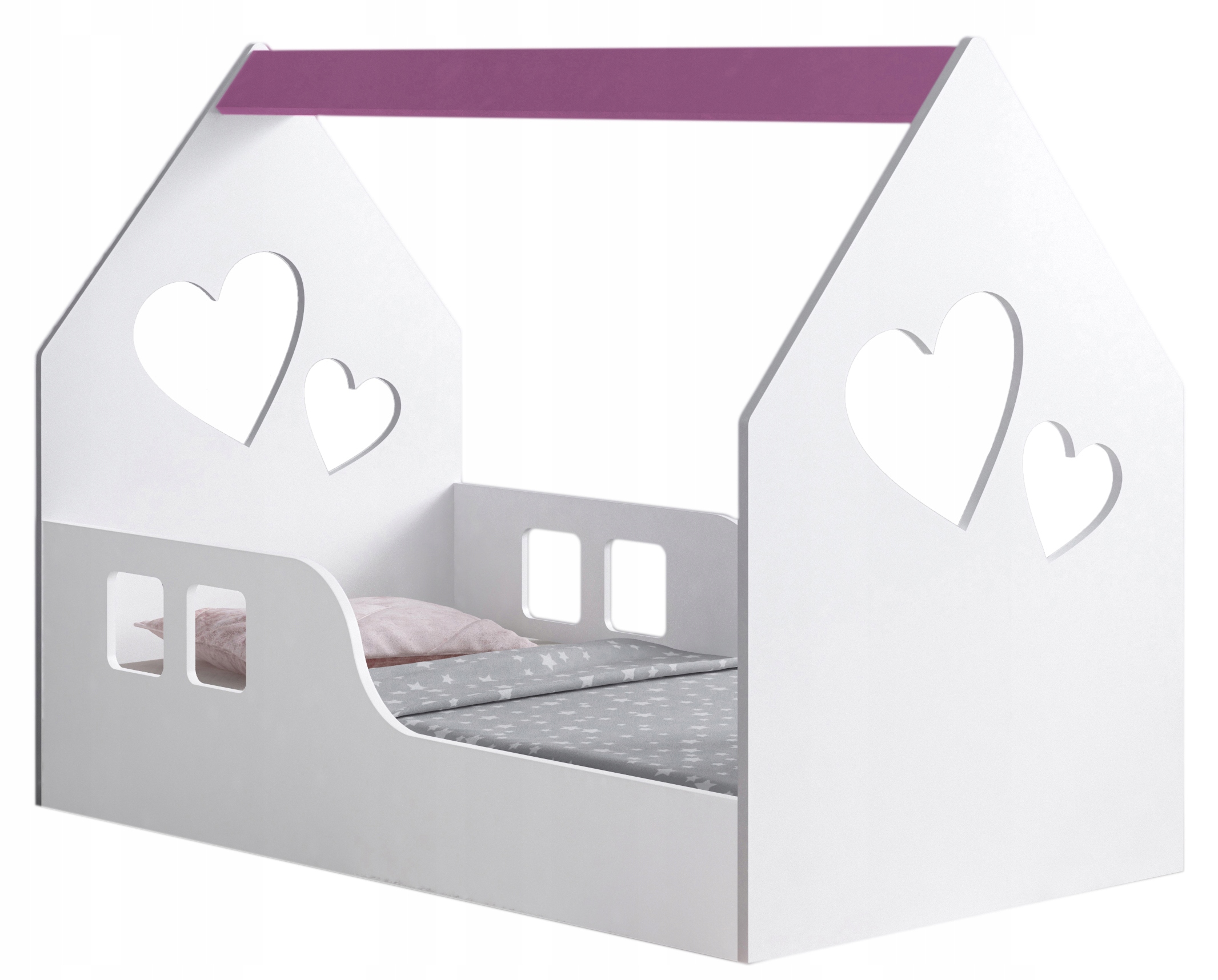 

Łóżko Domek House 160/80 Różowe Materac Serca