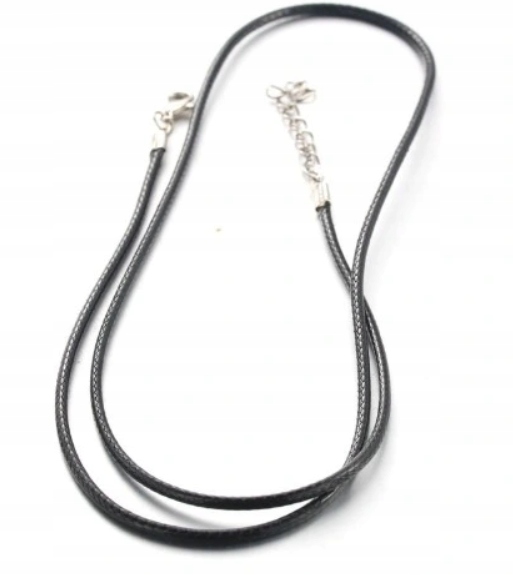 Skórzany rzemyk naszyjnik z zapięciem eko 45 cm Marka bez marki