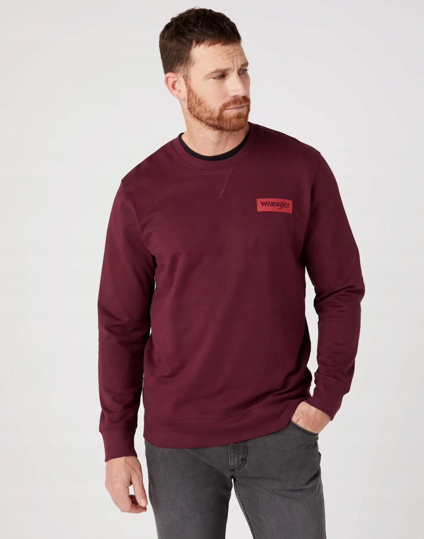 Pánská mikina Wrangler Crew Sweatshirt Winetasting W6X4HAR40 S