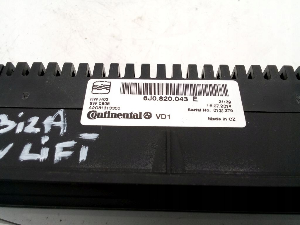 Seat Ibiza IV 4 lift FL panel bocchette comandi clima 6J0820043E
