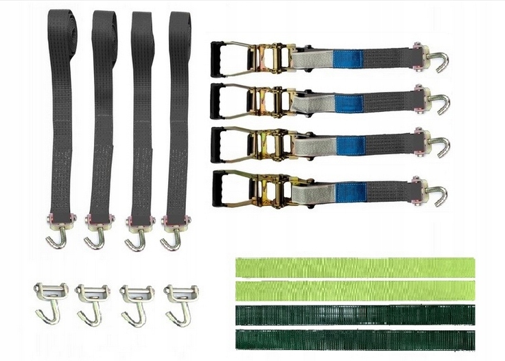 Přepravní pásy s chráničem trávy 4T/3M/50 mm, pogumované, 3 bodové, 4 %