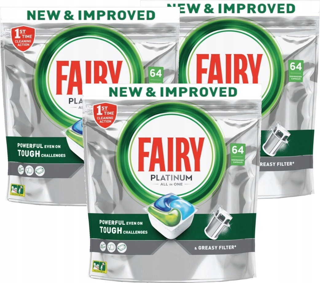 Kapsułki do zmywarki Fairy Platinum All In One 100szt cytrynowe Kostki