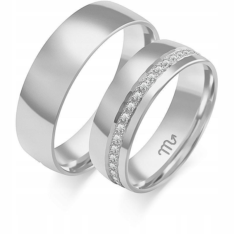 Snubní Prsteny 585 Půlkruhové Briliant Zirkon Gravírování