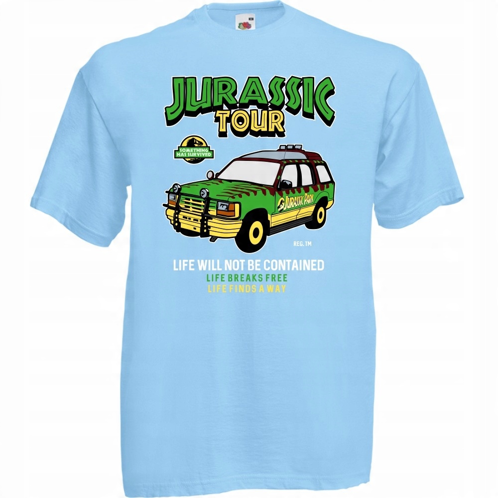 

Koszulka Jurassic tour jeep auto S błękitna