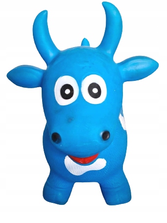 MOCNY DUŻY SKOCZEK GUMOWY DO SKAKANIA NIEBIESKA KRÓWKA KROWA -POMPKA GRATIS Płeć chłopcy dziewczynki