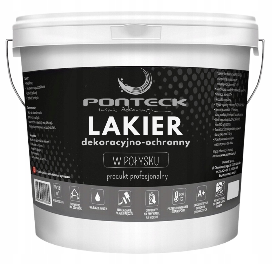 Lakier do Ścian Połysk w Połysku bezbarwny ochronny 5L