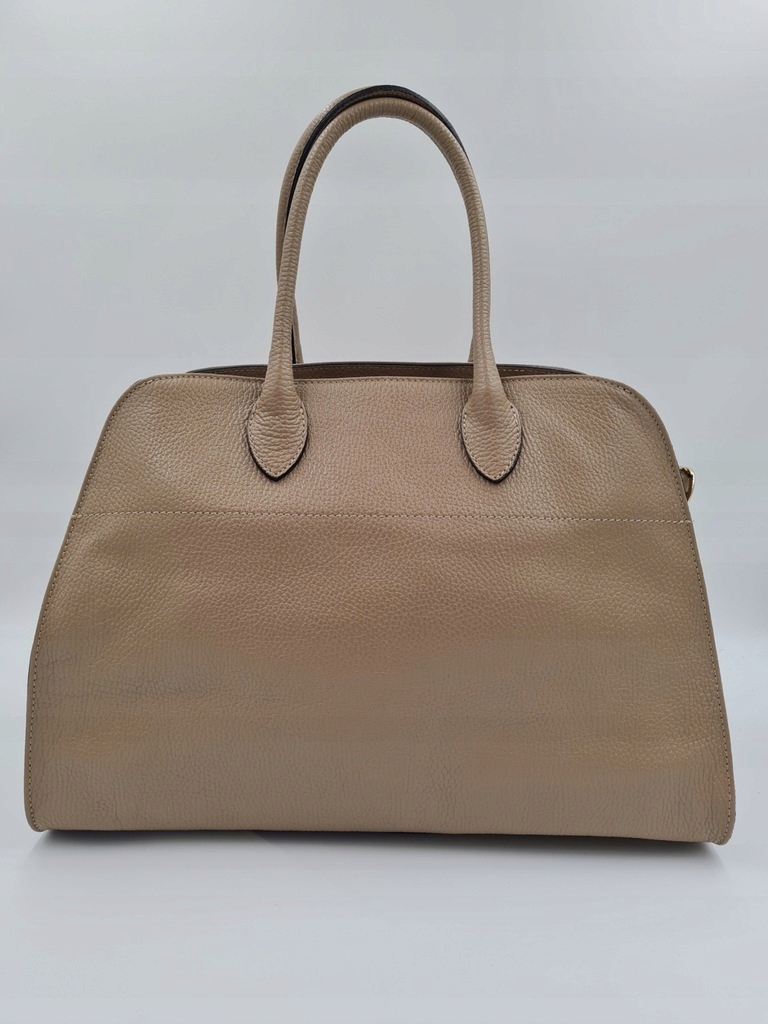 Elegantní kožená kabelka Vera Pelle Tmavě béžová