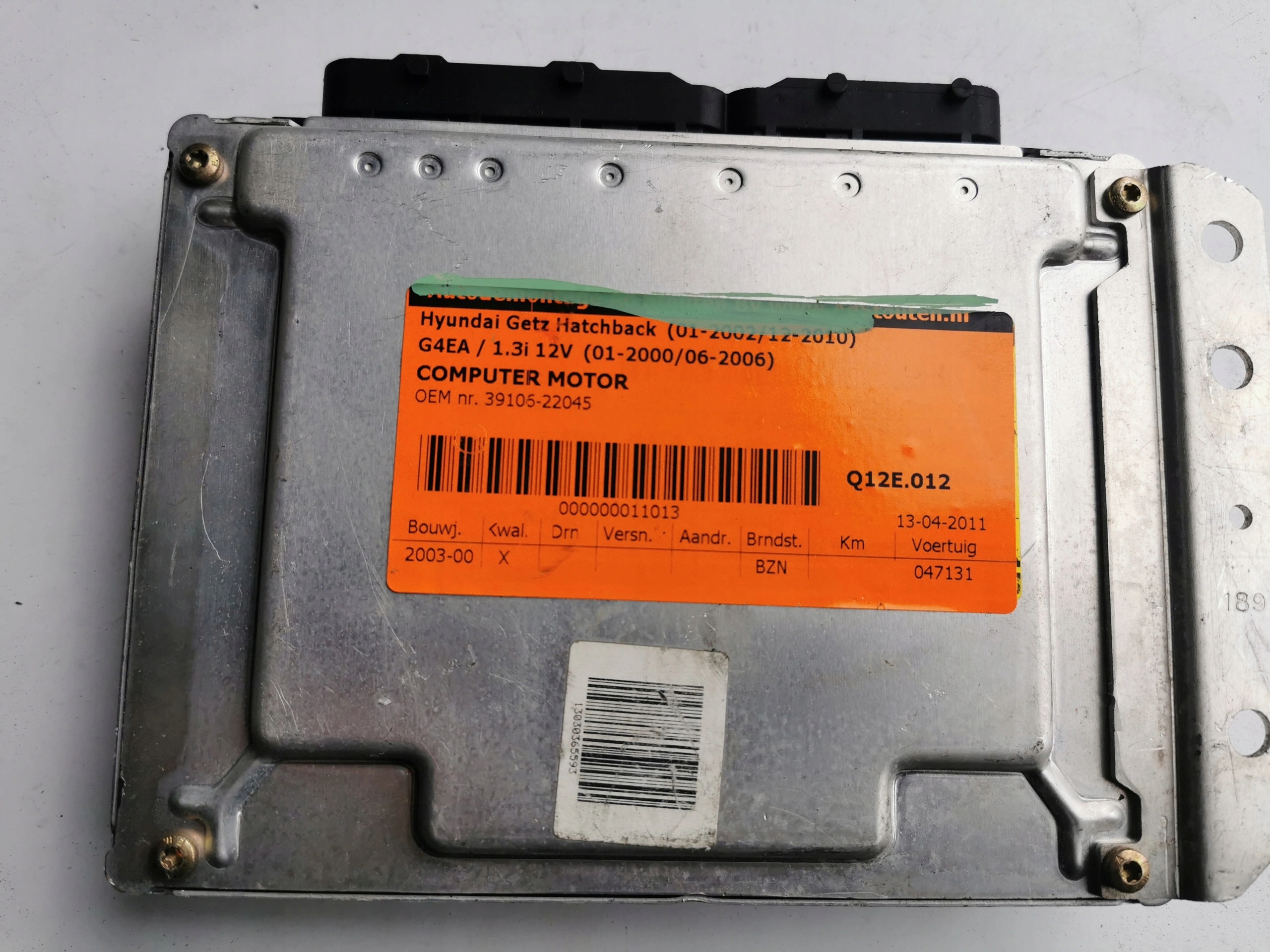 HYUNDAI GETZ 1.3B 39106-22045 9030930229F computer