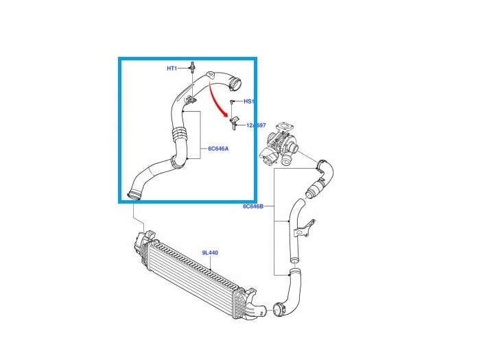 FORD MONDEO MK4 1 8 TDCI 125 KM Rura Intercoolera Part manufacturer GT Bergmann