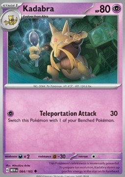 Pokemon Tcg Mew 151 Kadabra (mew 064) Holo