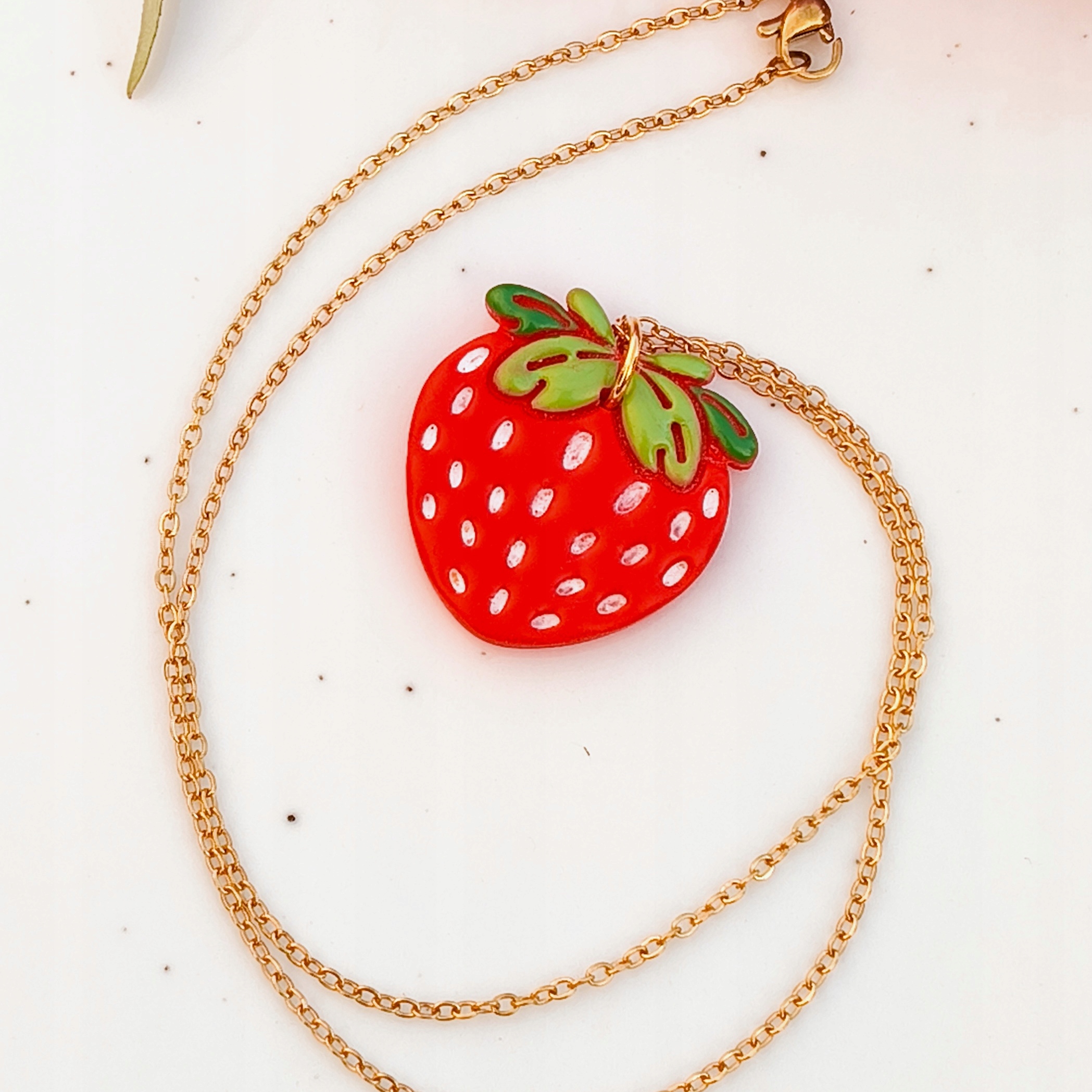 jahoda náhrdelník, jahody přívěsek , ovoce, sladký amulet