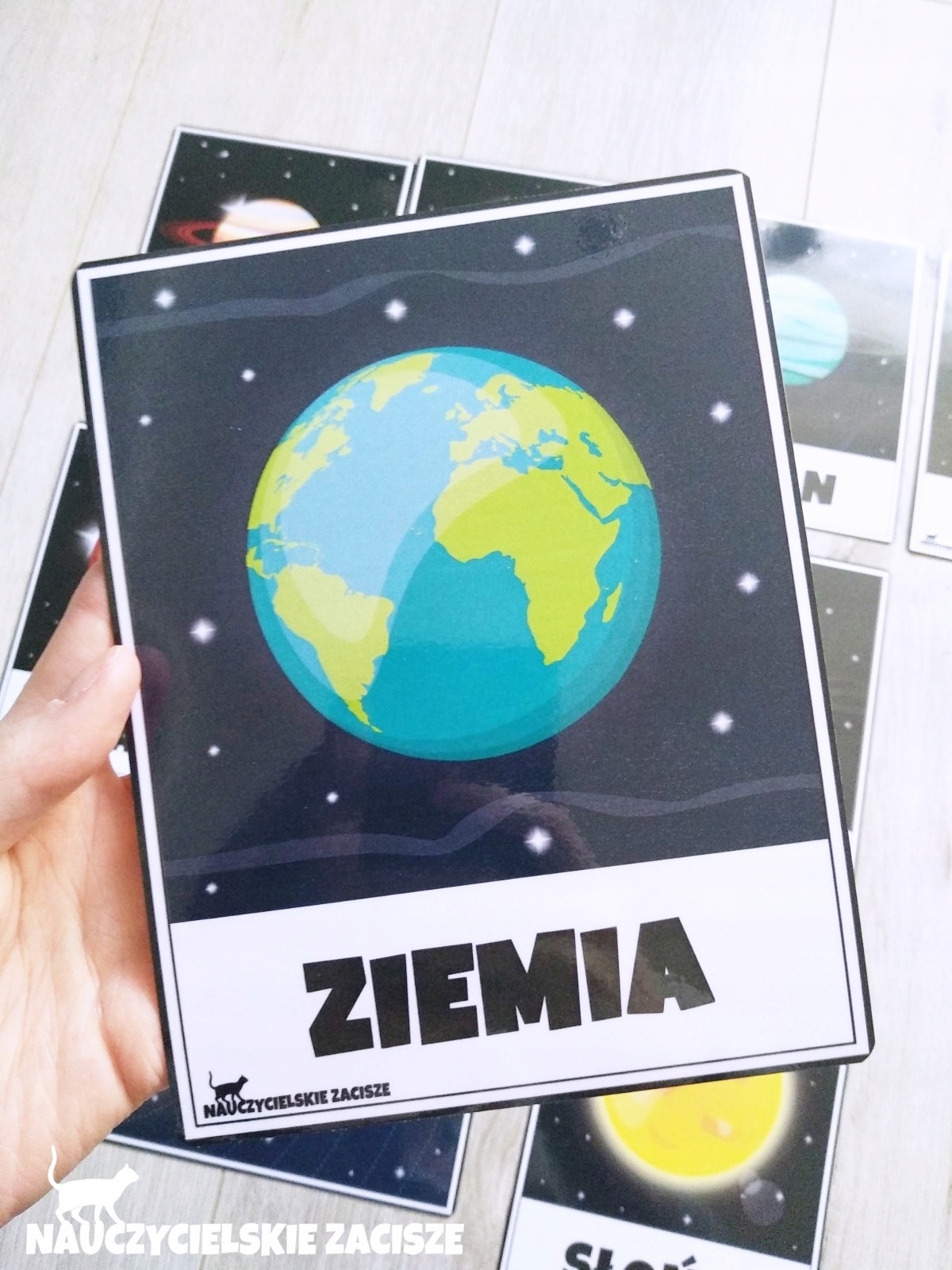 PLANETY Układ słoneczny Plansze edukacyjne x10 Tytuł Tematyczne plansze edukacyjne edubudka