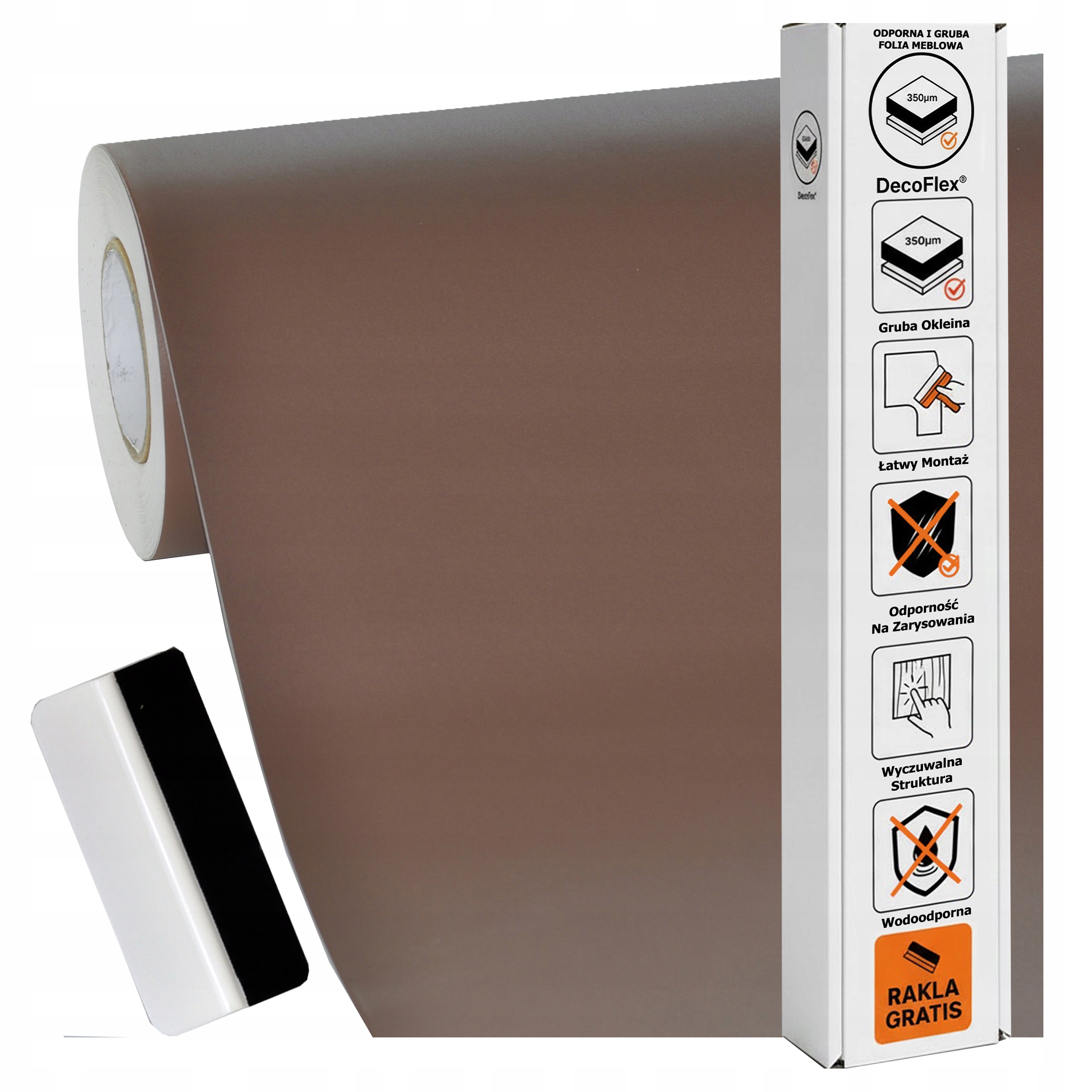 Nábytková dýha Samolepicí 122 x 200 cm Pracovní deska Dveře Silná struktura Hnědá