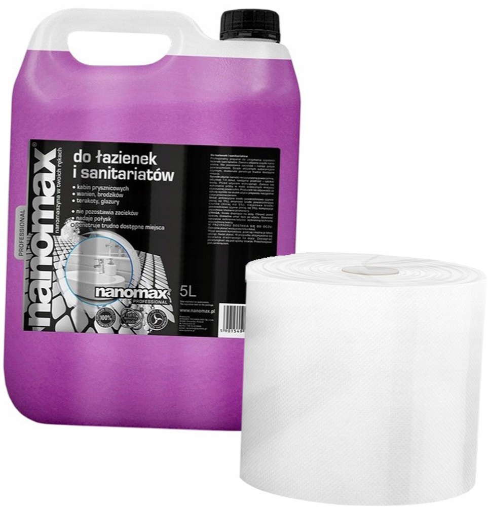 Levně Nanomax Čisticí prostředek na čištění koupelen Sanitárních Toalet 5L Ručník