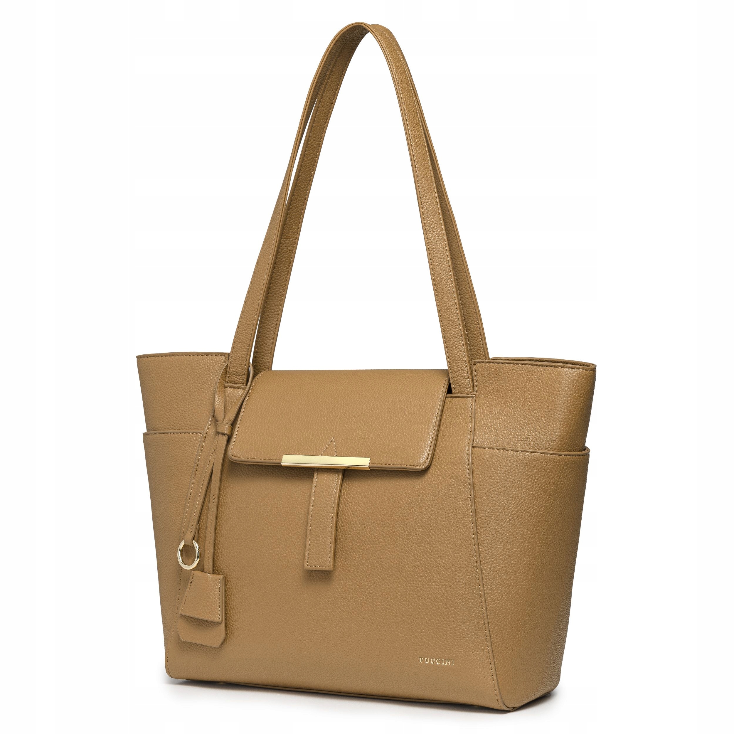 Dámská kabelka Shopper z ekokůže, velká, formát A4 Puccini Hnědá BK1251008D-2