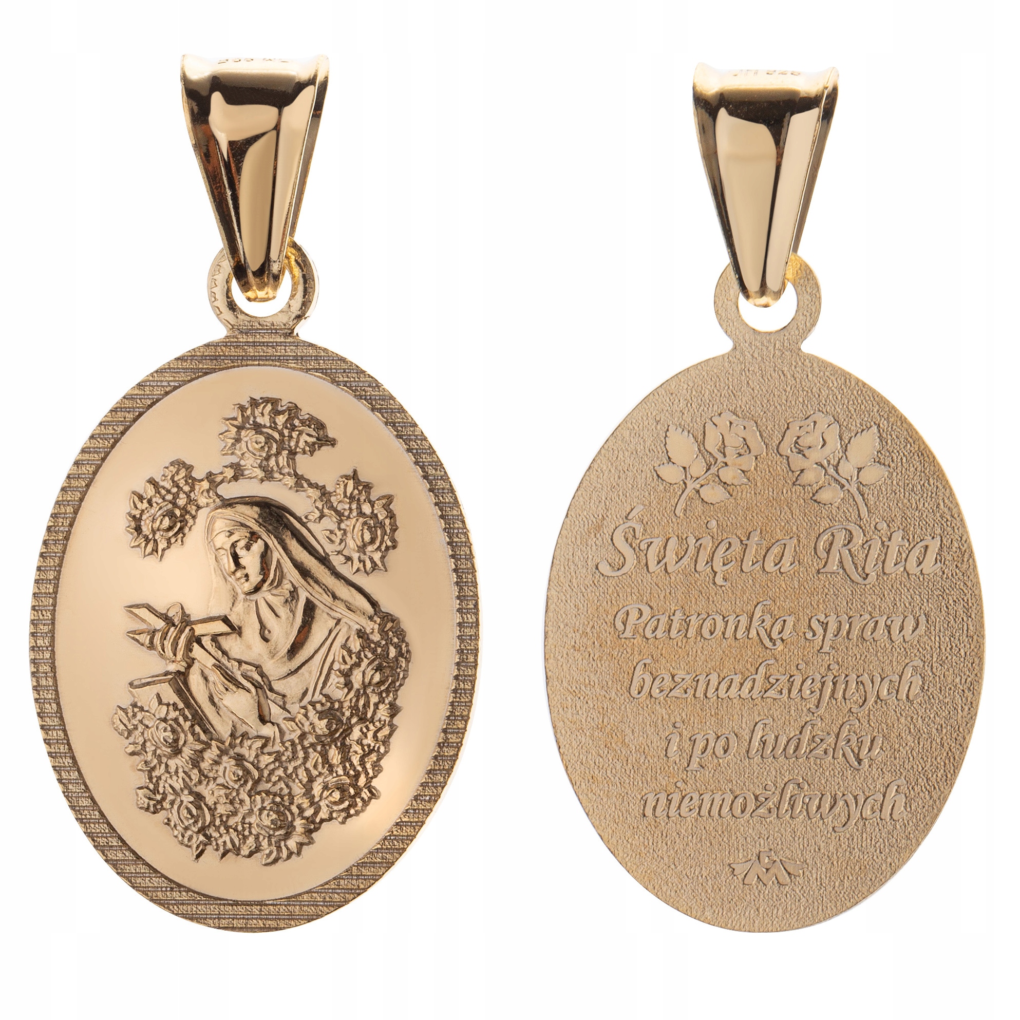 Stříbrný Medailon Svatá Rita Zlatý Medailon Stříbro
