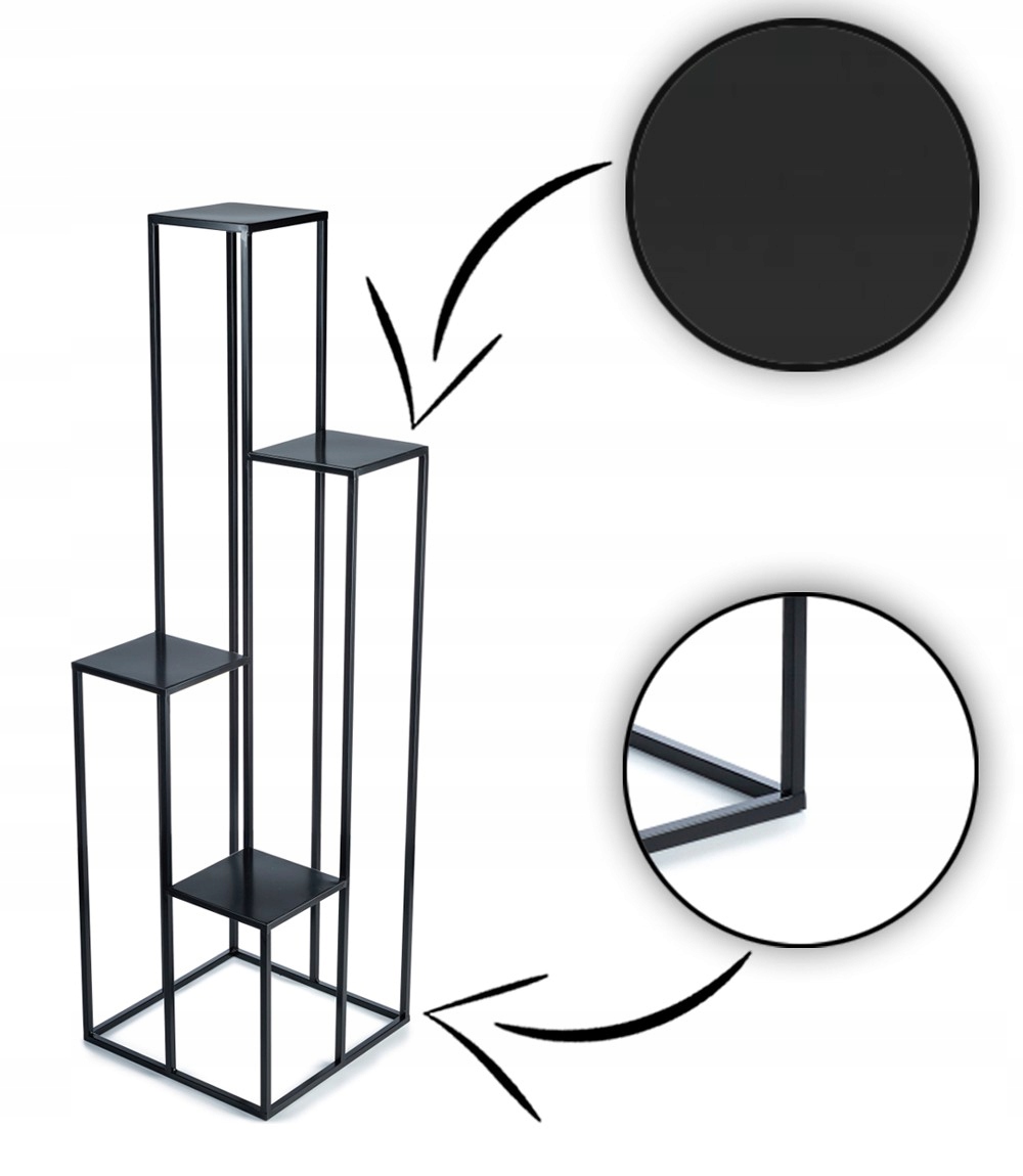 Metalowy stojak na kwiaty rośliny 150 cm Stylowy Długość maksymalna 150 cm