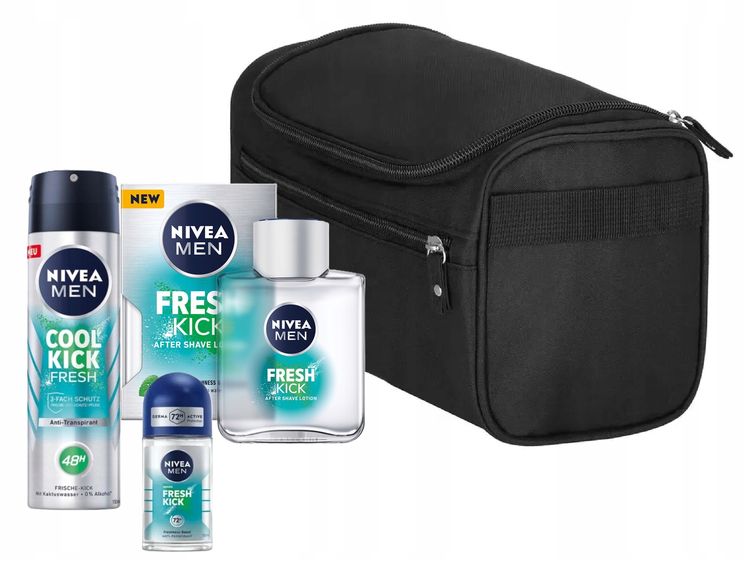 Nivea Fresh Kick zestaw z kosmetyczką 4w1 Men