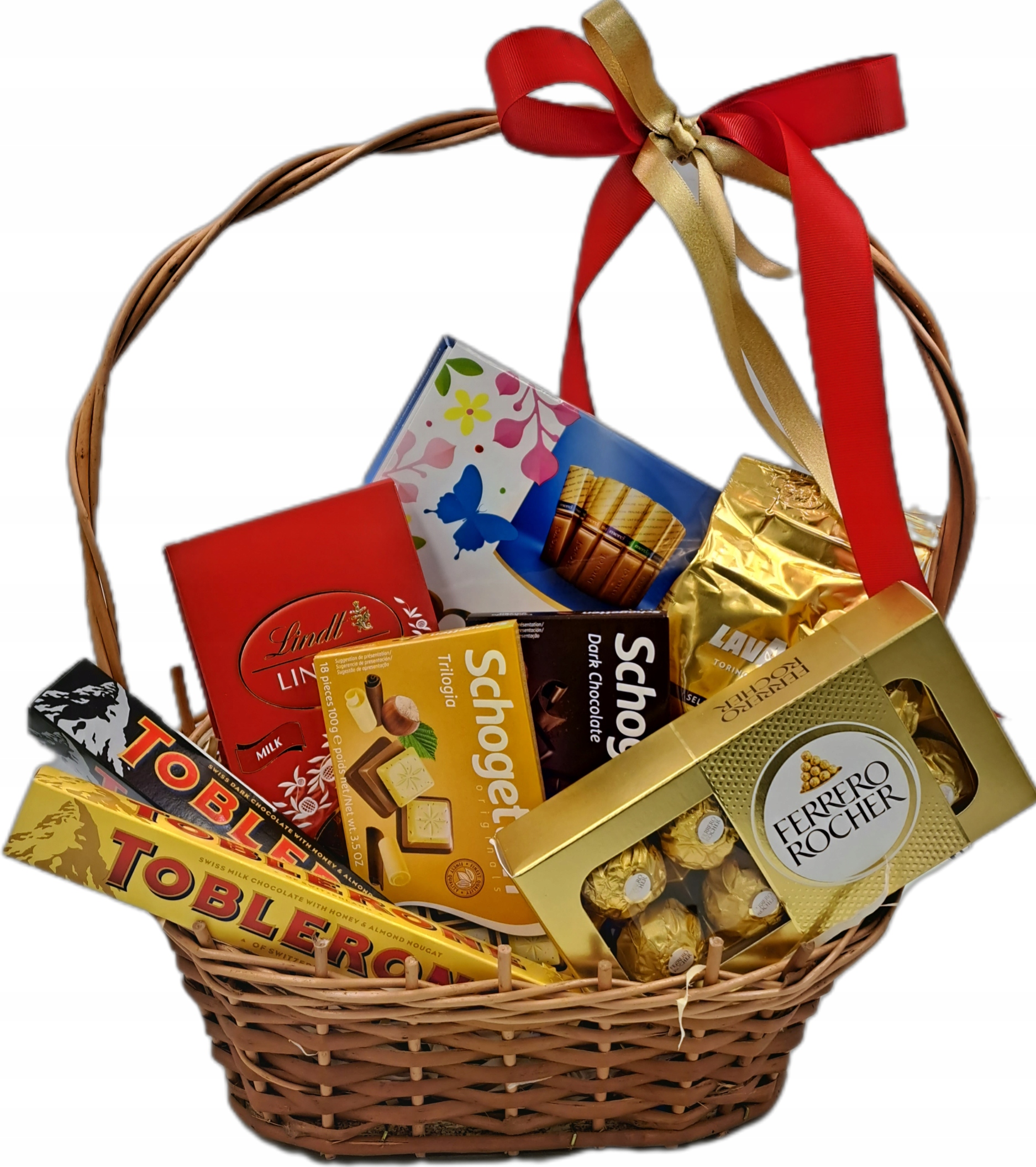 Koš dárkový košík Lavazza Sladkosti Lindt Káva