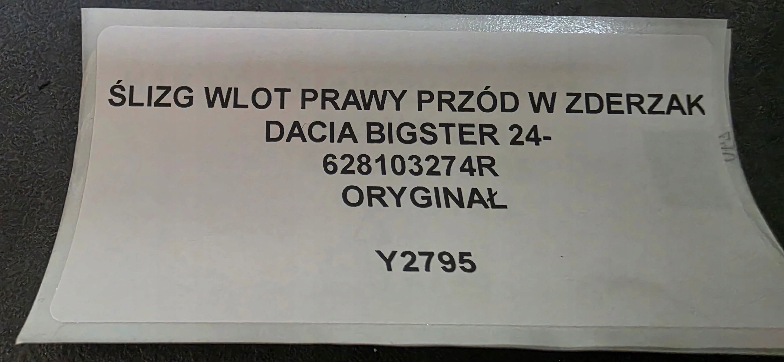 support intake right front bumper DACIA BIGSTER 24- original 628103274R