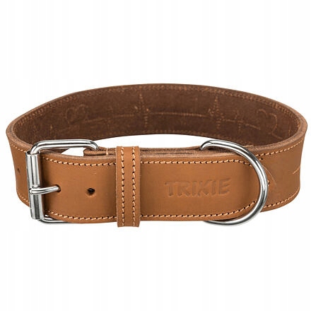 Levně Rustic kožený obojek Heartbeat hnědá L:47-55cm/40mm