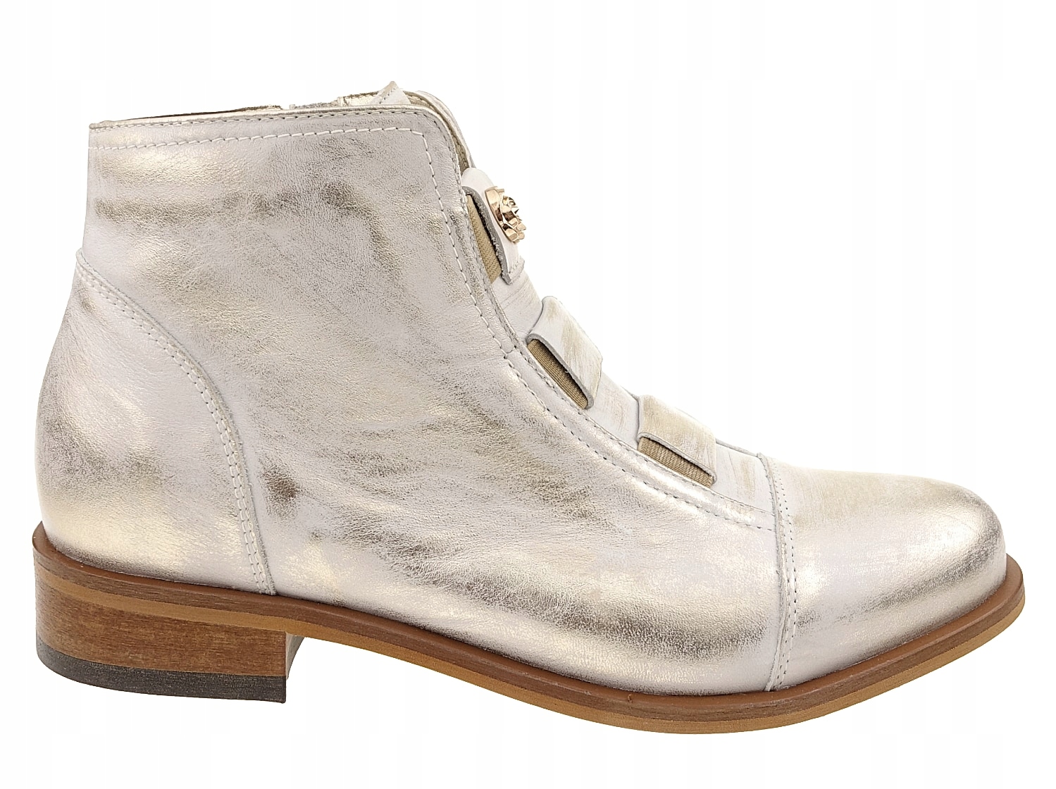 Eksbut botki trzewiki 7375 złote, skóra New 38