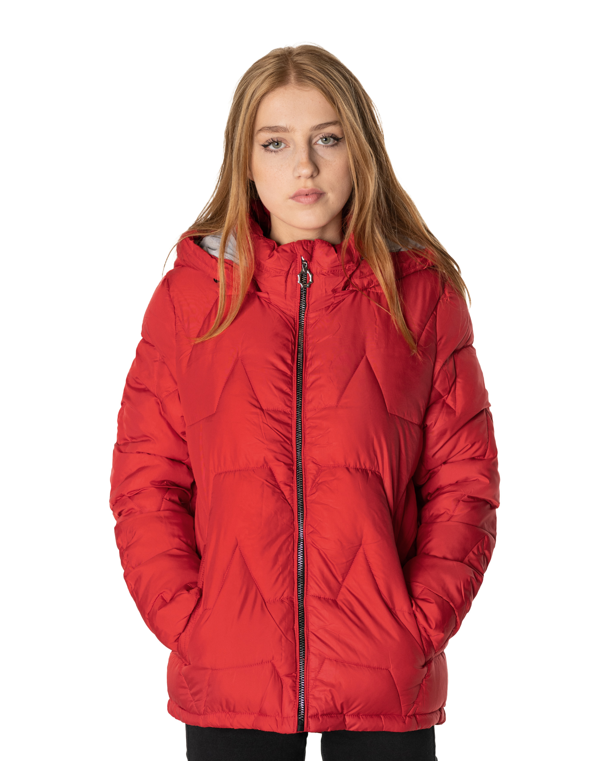 Teplá dámská zimní zateplená péřová bunda s prošíváním, zateplená, velikost 36038-1 XL