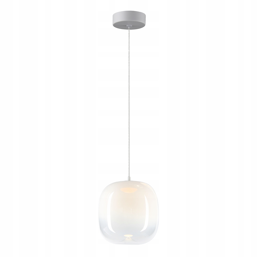 Led závesná lampa biela sklenená, ozdobná, 15 cm, do obývačky 3000K Milagro