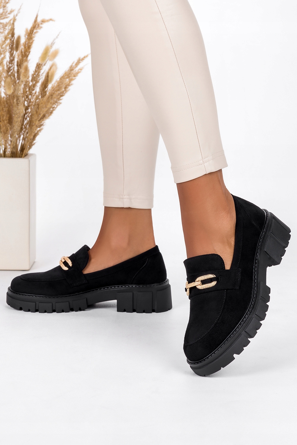 MOKASYNY DAMSKIE PÓŁBUTY LEKKIE STABILNA PLATFORMA MODNA SPRZĄCZKA r 41 Oryginalne opakowanie producenta pudełko