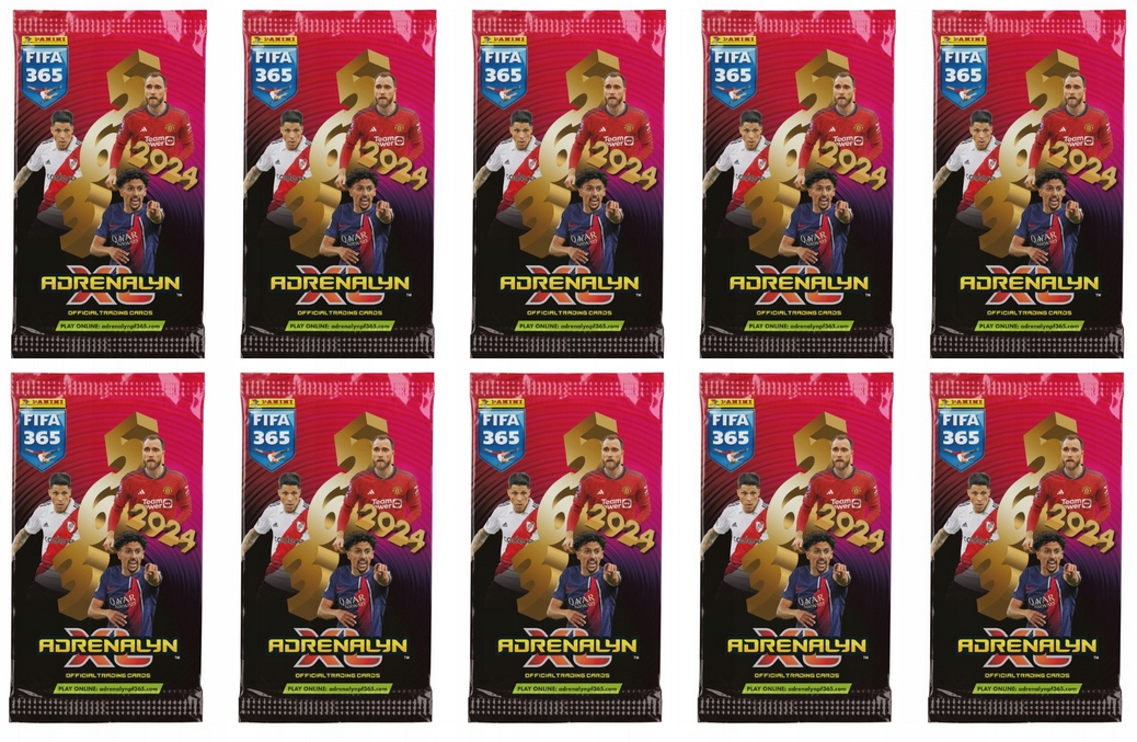 PANINI FIFA 365 ADRENALYN XL 2024 SASZETKA Z KARTAMI - KARTY PIŁKARSKIE x10