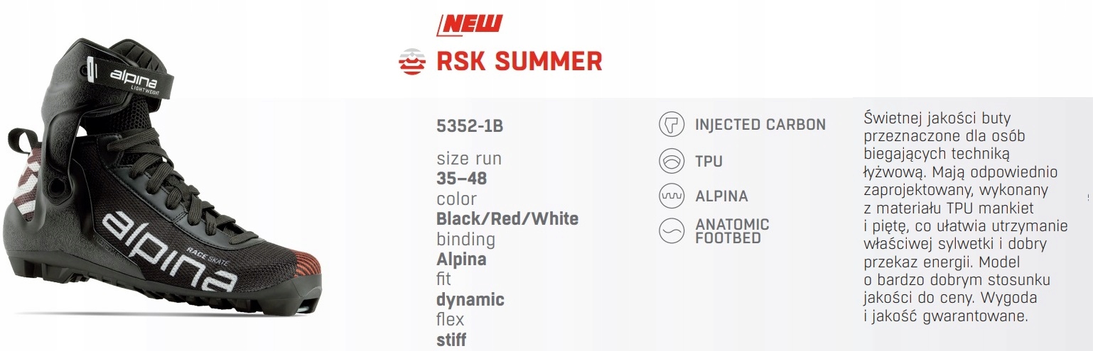 Buty do nartorolek ALPINA / nowy model SKATE 41 EU Rodzaj butów biegowe